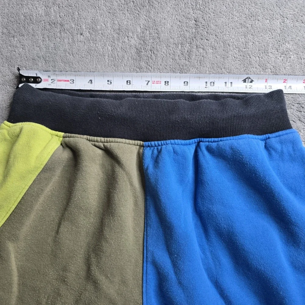 Champion Color Block Reverse Weave Jogger Sweatpant Mens M Blue Green 30